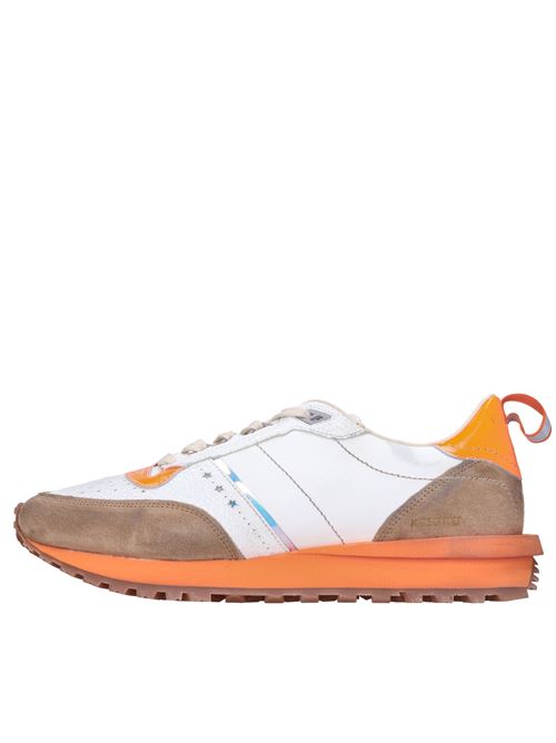 Sneakers in pelle HIDNANDER | TENKEI TRACK EDITION HE1MS430 448BIANCO-MARRONE-ARANCIO